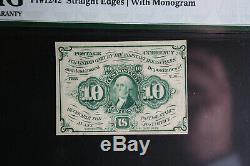 10 Cents Première Question Fractional Currency Pmg 62 Unc Fr. 1242 Avec Le Monogramme