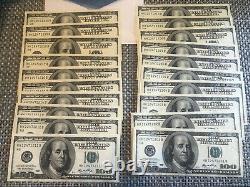 10 Consécutif 100 $ Bills 2006 Notes Unc Bill Note Monnaie Monnaie Unique Low Run