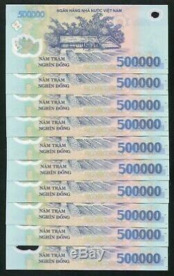 10 Millions De Dong = 20 X 500000 Billets De Billets En Monnaie De Vietnam Unc Sténopés Ou Rides