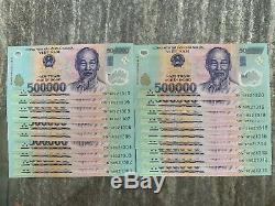 10 Millions Dong = 20 X 500000 500000 Vietnam Polymer Monnaie Billets Unc