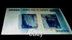 10 Zimbabwe 100 Trillions de Dollars 2008 AA P-91 Billet de Banque Neuf UNC Monnaie Zim avec Certificat d'Authenticité