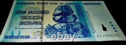 10 x Zimbabwe 100 Trillions de Dollars 2008 AA P-91 Billet de Banque Neuf UNC Monnaie Zim COA