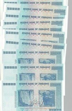 10x 100 Billions Zimbabwe Dollar Unc. Monnaie D'argent. M 5 10 25 50 500