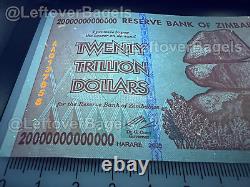 10x Zimbabwe 20 Trillions de Dollars Billet d'Argent UNC Monnaie Hyperinflation