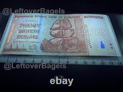 10x Zimbabwe 20 Trillions de Dollars Billet d'Argent UNC Monnaie Hyperinflation