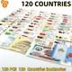 120 Pi&egrave;ces, 120 Pays, Collection De Billets De Banque Du Monde Unc, Ensemble De Monnaies En Papier