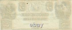1838 BANQUE TECUMSEH MICHIGAN NOTE DE CURRENCY DE 3 $ 3 LAZY RARES BEAU UNC