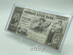 1854 $3 Potomac River Bank Georgetown, D.c. Obsolete Currency Note Unc