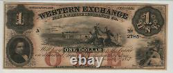 1857 $1 Western Exchange Omaha Nebraska Obsolète Monnaie Pmg Unc 64 Reste