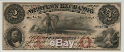 1857 $ Western 2 Omaha Nebraska Bourse Obsolète Monnaie Pmg A Propos Unc 50