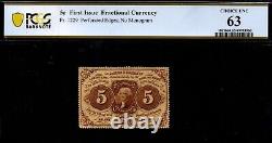 1862-63 5c PERFORÉ 1ère Émission Pas de Monogramme Monnaie Fractionnelle! PCGS Choix UNC 63 1862-63 5c PERFORÉ 1ère Émission Pas de Monogramme Monnaie Fractionnelle! PCGS Choix UNC 63