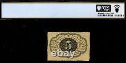 1862-63 5c PERFORÉ 1ère Émission Pas de Monogramme Monnaie Fractionnelle! PCGS Choix UNC 63