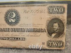 1864 2 Dollars Confederate États D'amérique Note Monnaie T-70 Pcgs Unc 61 Csa