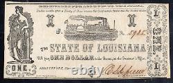 1864 Us Shreveport State Of Louisiana Obsolete Currency $1 Steamboat Unc