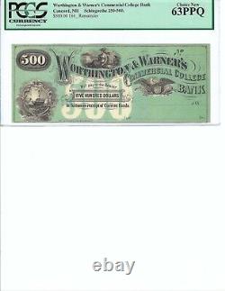 186 $500 Billet de Reste Concorde, New Hampshire PCGS 63 Nouveau UNC PPQ