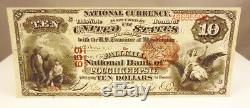1884 Us $ 10 Monnaie Nationale 659 Poughkeepsie Ny Monnaie En Papier Note Au À Propos De Unc