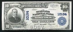 1902 10 $ Seaboard National Bank Of Norfolk, Va Monnaie Nationale Ch. #10194 Unc