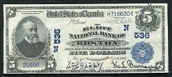 1902 $ 5 Db Le Eliot Nb De Boston, Ma Monnaie Nationale Ch. #536 À Propos De Unc