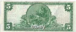1902 5 Dollars Cu Crisp Unc Monnaie Nationale Première Banque Nationale Welston Oh