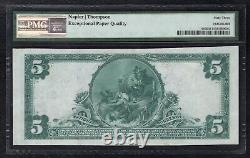 1902 5 $ La première NB de Missoula, Mt National Currency Ch. # 2106 PMG Unc-63epq