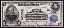 1902 billet de banque de première émission de 5 $ de la First National Bank, Fredericksburg, Iowa, PMG, environ SUP 55