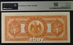 1913 Mexique 5 Pesos S132a BANQUE NOTE MONNAIE UNC PMG 63 EPQ