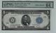1914 $5 Federal Reserve Note Devise New York Fr. 851c Choix De Pmg Unc 64 Epq