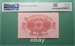 1914 Allemagne Billet d’État de prêt Monnaie 2 Mark P#55 PMG 67 EPQ Superbe Gem UNC Top Pop 2