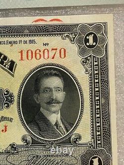 1915 Mexique, Estado De Sonora 1 Peso Note De Devise Pmg 65 Epq Gem Unc
