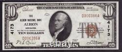 1929 10 $ Albion Monnaie Des Billets Nationaux Nebraska Pcgs B Choice Unc 64