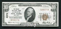 1929 $ 10 Chase Nb De La Ville De New York, Ny Monnaie Nationale Ch. # 2370 Unc