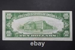 1929 $10 Monnaie Nationale FRB Sceau Marron 1680J Unc. Kansas City Mo