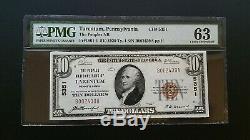 1929 10 $ Monnaie Nationale Ty. 1 Tarentum Pennsylvania Pmg 63 Choice / Unc
