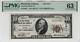 1929 10 $ Premier Billet De Banque National Plainfield Indiana Monnaie Pmg Choice Unc 63