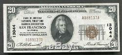 1929 $ 20 Bank Of America San Francisco, Ca Monnaie Nationale Ch # 13044 Gem Unc