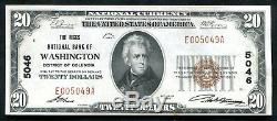 1929 20 $ Le Riggs De Washington Nb, D. C. Monnaie Nationale Ch # 5046 Unc (f)