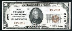 1929 20 $ Le Riggs De Washington Nb, D. C. Monnaie Nationale Ch # 5046 Unc (k)