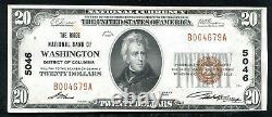 1929 $20 The Riggs Nb Of Washington, D.c. National Currency Ch #5046 Unc (l)