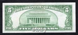 1929 5 $ Merchants Nb de Burlington, Vermont Billet de monnaie nationale Ch. #1197 Environ SUP