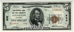 1929 $5 Premier Billet National Devise Lexington Kentucky Pmg Gem Unc 66 Epq