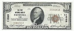 1929 Billet De Billet De Banque En Monnaie Nationale Pandora Oh 10 $ Ch 11343 Unc Type 1 Ohio T1