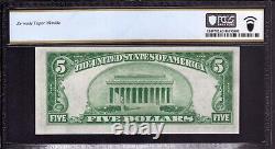 1929 Billet de banque de 5 $ de la National City Bank, devise de New York, NY, PCGS B, choix incirculé 63 PPQ
