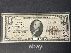 1929 Billet de banque national de la National Whitney Bank de La Nouvelle-Orléans de 10$. UNC