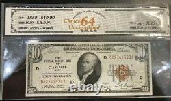 1929 La Banque Fédérale De Réserve De Cleveland 10 $ Monnaie Nationale Ch Unc 64