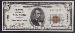 1929 T1 5 $ National City Bank Note Monnaie New York Ny Pcgs B Gem Unc 66 Ppq