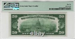 1934 50 $ Réserve Fédérale Note Devise Fr. 2102-bdgs Ba Bloquer Pmg Gem Unc 66 Epq