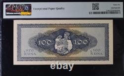 1943 Croatie 100 KUNA P11 BILLET DE BANQUE MONNAIE UNC PMG 66