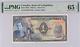 1946-47 Colombie 1 Peso P380e Banknote Monnaie Unc Pmg 65
