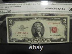 1953 $ 2 United States Legal Tender Red Seal Priest Humphrey Gem Unc 66