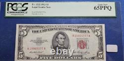 1953 5 $ Billet de banque légal Fr#1532 Gem Unc 65 PPQ PCGS
